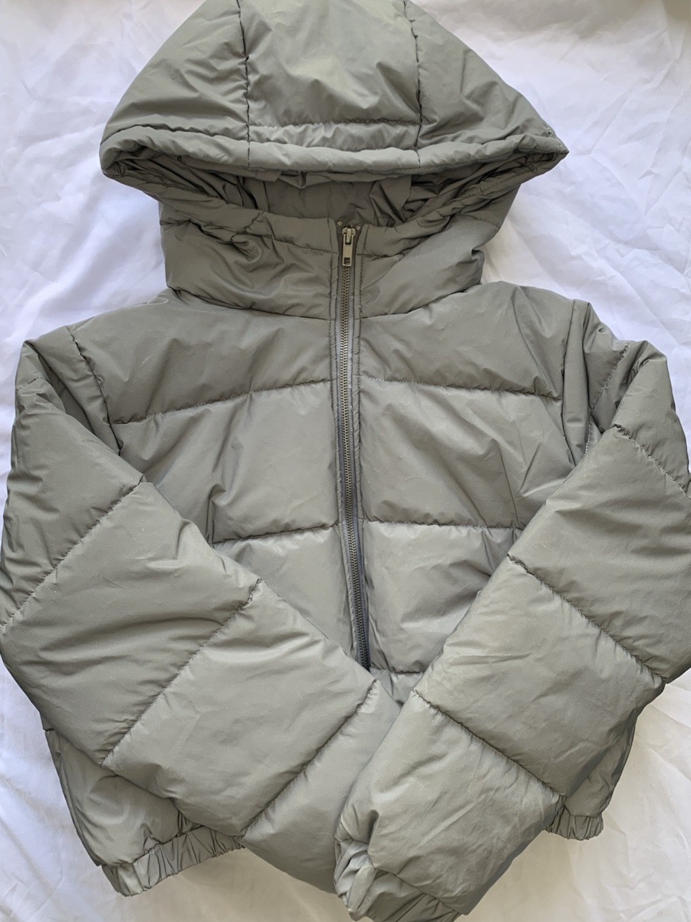 Forever 21 Hooded Puffer Jacket in Metallic